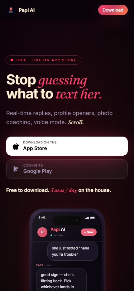 Papi AI iOS app built by Hummus Development